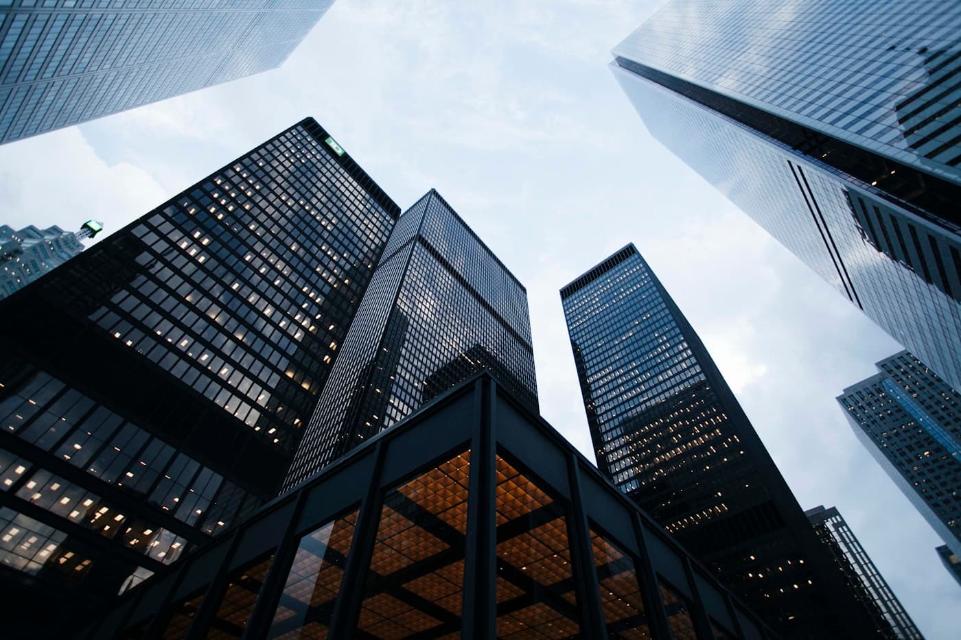 Modern business district skyline